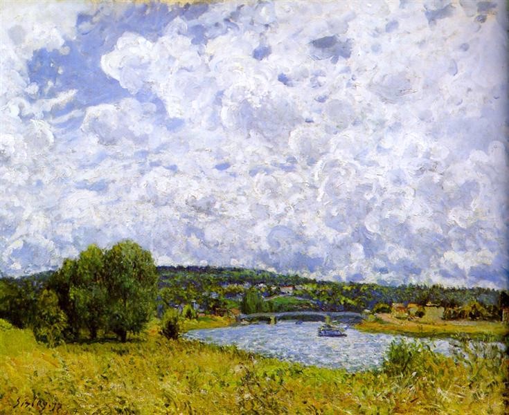 Alfred Sisley: 1877, CR267, The Seine at Suresnes, 60x74, Orsay (iR10;iR7;iR2;iR11;R3,p172;R38;R129,no267;M1) Caillebotte bequest