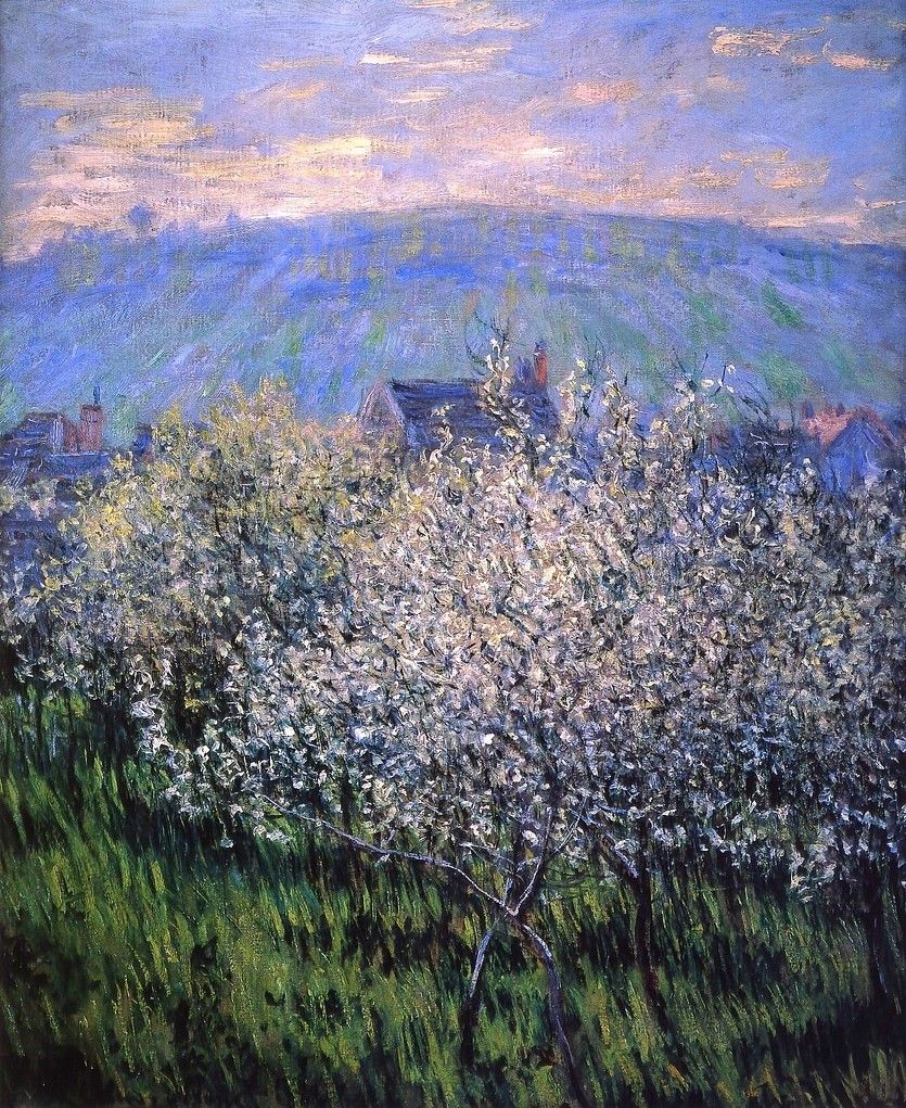 Claude Monet: 1879, CR519, Plum trees in blossom, 65x54, Axx (iR10;iR64;iR13;iR7;R22,no519) Provenance: 1880/04 Gustave Caillebotte; 1896 Martial Caillebotte