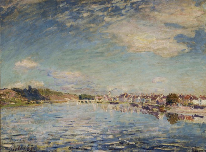 Alfred Sisley: 1885, CR629, Saint-Mammès, 55x74, Orsay (M1;iR10;iR39;R129,no629) Caillebotte bequest