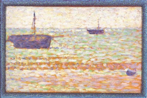 Georges Seurat: 1885, DR147, L'échouage à Grandcamp, on wood, 16x25, Axx (iR6;iR13;R183,no147) =21SdI-1905-14