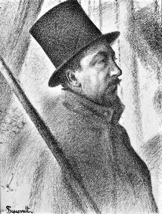 Georges Seurat: 1889-90, dH694, Portrait of Paul Signac, conté, 35x28, private (iR6;R3,p320;R183,pLVII;R207,p42+128;R162,p95) =6SdI-1890-735-2