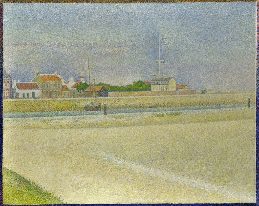 Georges Seurat: 1890, DR206, The Channel of Gravelines, Grand Fort-Philippe, 65x81, NGA Washington (iR6;R183,no206;R207129+130;M21) =8XX-1892-4 =7SdI-1891-1103 =RB1900-36 =21SdI-1905-3