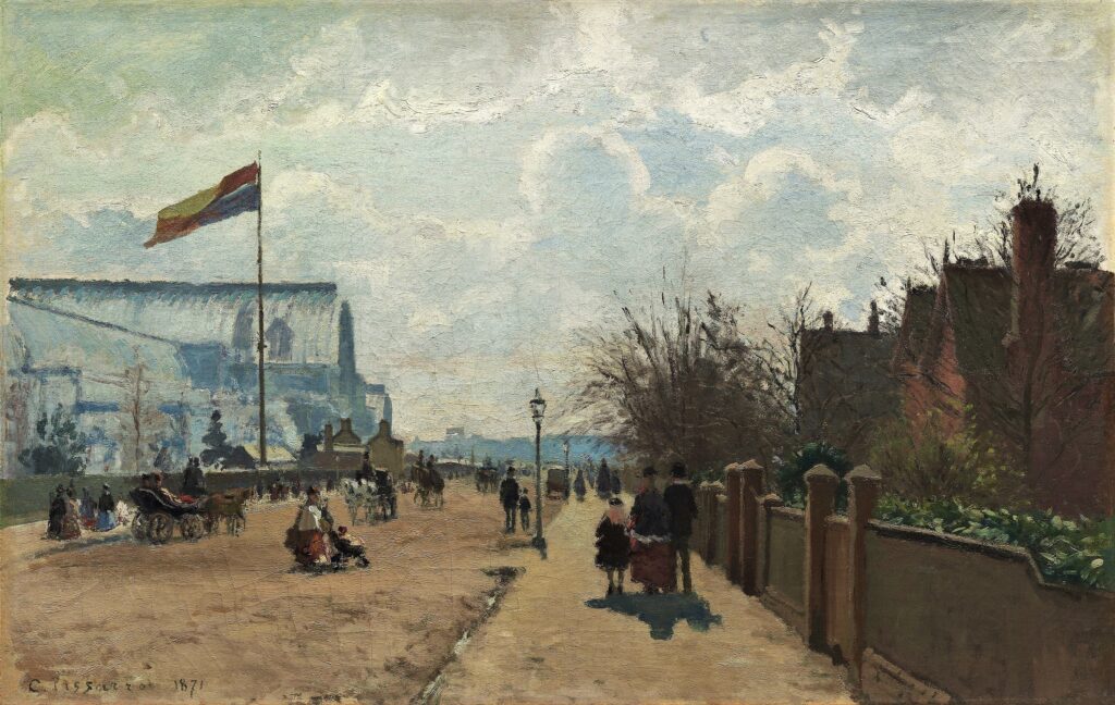 Camille Pissarro: CCP183, 1871, Crystal Palace viewed from Fox Hill, Upper Norwood, 47x73, AI Chicago (iR10;iR6;R116,no183;M20) =? London-2SFA-1871-41, View in Upper Norwood