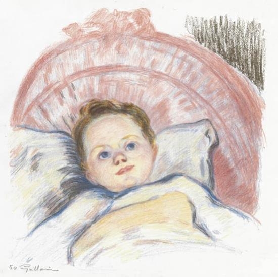 Armand Guillaumin: 1897, Portrait de Marguerite (Tête d'enfant), colour litho (after a pastel 1893/07), 43x42, A2010/03/09 (iR11;R310,no14) =? London-1898-3, Child's head, litho en coleurs