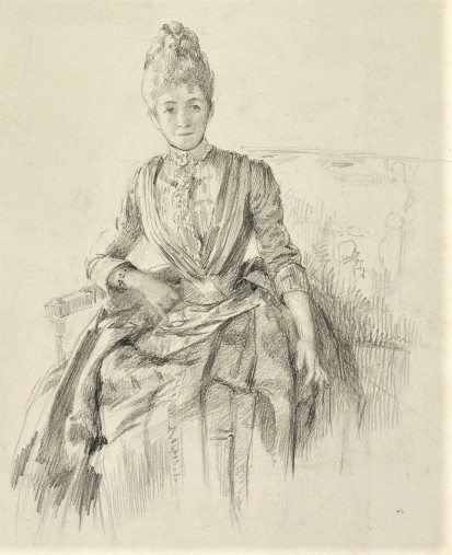 Marie Bracquemond: 18xx, Dame assise dans un fauteuil, le bras droit replié, dr, 33x26, DAG Louvre (iR127;iR23;iR10;M5)