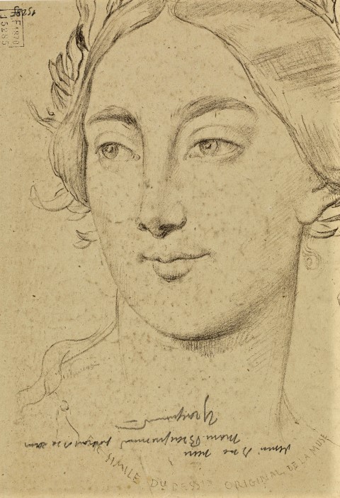 Marie Bracquemond: 18xx, Tête de muse, dr, 29x21, DAG Louvre (iR127;iR23;M5)