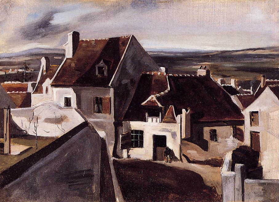 Corot (1796-1875): 1825-1831ca, The Inn at Montigny-les-Cormeilles, 25x33, Wellesley (iR2)