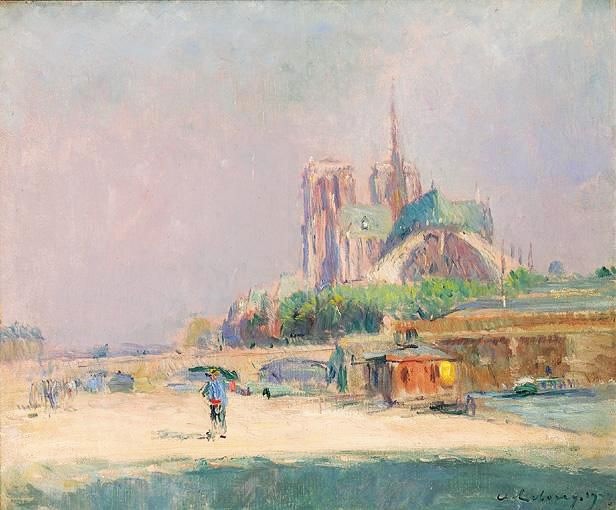 Albert Lebourg: 1900, SDbr, Notre-Dame de Paris, vue du Quai de la Tournelle, 46x55, A2002/06/25 (iR11;iR13;iR10;iR1;iR261) =!? Roger Marx sale GMJ-1914-44