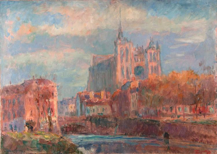 Albert Lebourg: SNBA-1911-811, Amiens (en automne) =? 1910, Sbl, 1CR94, La Cathédrale d'Amiens, effet de soleil d'automne, 46x65, A2016/07/24 (iR17;iR15;iR11;iR1)