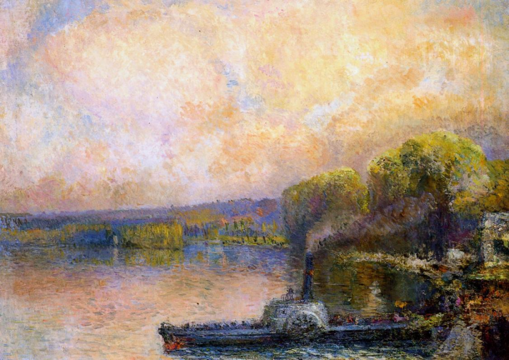 Albert Lebourg: 1xxx, Ferry on the Bouille, xx, xx (iR2;iR10;iR1) =?? SNBA-1902-717, Le bac (bords de la Seine)