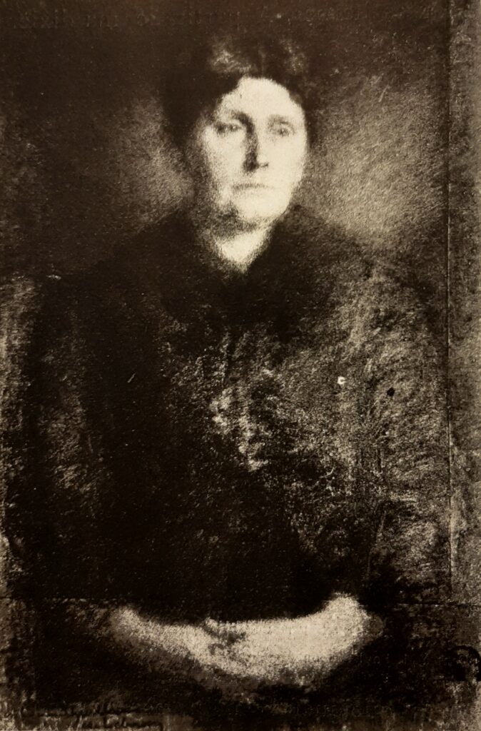 Albert Lebourg: 4IE-1879-128, Portrait de femme (dessin) =? 1xxx, Sbl, 1CR2068, Portrait of Mme B. Guilloux, fusain, 64x42, xx (R390,no2068;R2,p268)