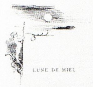 Henry Somm: 4IE-1879-230-3, (Lune de miel) dessin à la plume pour servir à l’illustration du Livre des Baisers, de V. Billaud =? 1879, Lune de miel, dr, (R90II,p142+119;R90I,p243)