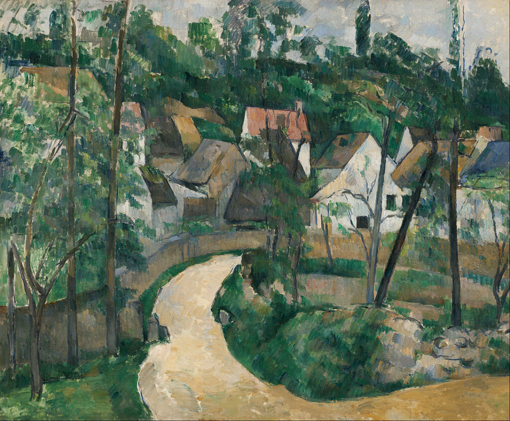 Paul Cézanne: 1879-81ca, FWN163 + V329, Turn in the road, 61x73, MFA Boston (iR6;R181II,p438;M22) Note: the flattening perspective and the rectangular brushstrokes.