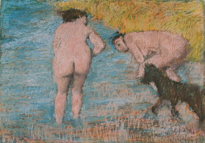 Edgar Degas: 8IE-1886-26, Suite de nuds de femmes se baignant... Compare: 1890-1900ca, Deux femmes aux bain, pastel, 56x80, Axx (iR10;iR13;R90II,p241;R26,no1000)