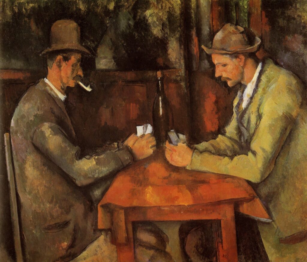 Paul Cézanne: 1890-92, The Card players, 45x57, Orsay (iR10;iR5;R164,no50;M1) Synthetic period.