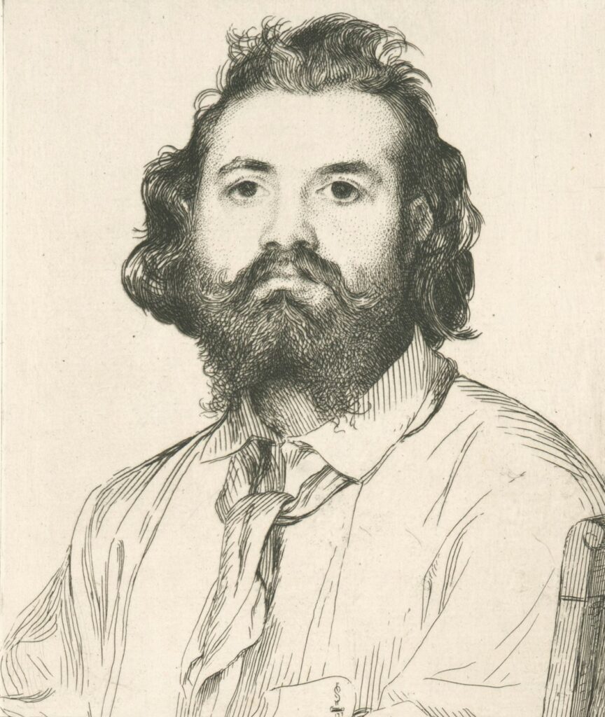 Félix Bracquemond: 1865ca, B9, Portrait of Astruc, etch 2of2, 15x13, New York PL (iR61;iR23;R85III,no9)