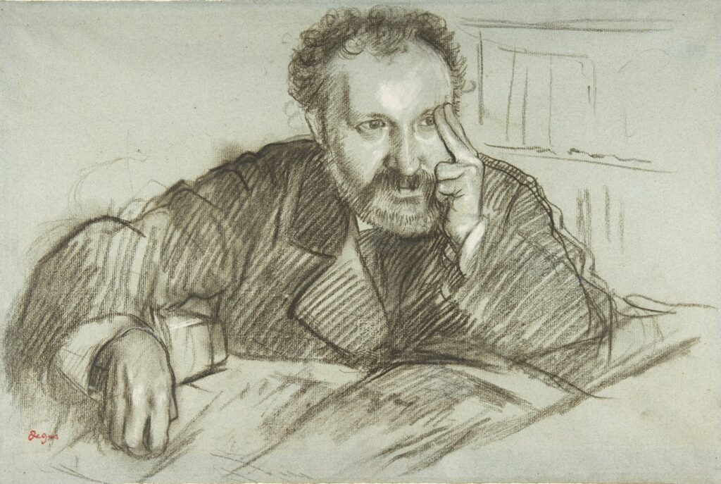 Edgar Degas: 1879ca, Edmond Duranty (1833–1880), dr, 31x47, Metropolitan (iR8;M23)