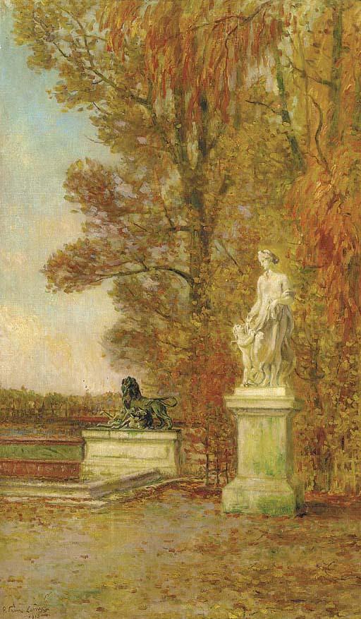 Franc Lamy: 1918, Sbl, Statues in the garden of Versailles, 127x76, A2002/06/21 (iR10;iRx;iR11;iR15;iR17)