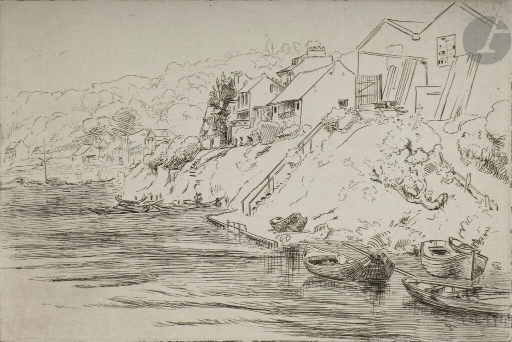 Félix Bracquemond: 1868, B188, La scierie du Bas Meudon (the sawmill), etch, xx, xx (iR10;iR241;iR6;iR1;R90II,p4;R2,p119;R185,no188) =S1870-5105 or 5106, Vues prises au Bas-Meudon; =? 1IE-1874-26-5, La Montée de Bellevue.