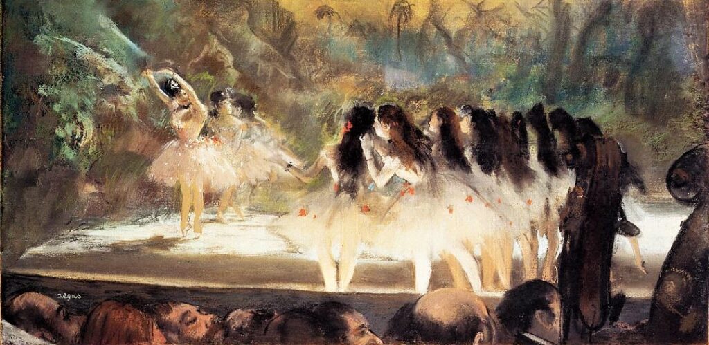 Edgar Degas: 1877-80ca, CR513, Ballet at the Paris Opera, pastel, 35x71, AI Chicago (iR2;R26,no724;R114,no513;R2,p204;iR30;M20) =??? 3IE-1877-39 or 57, Ballet