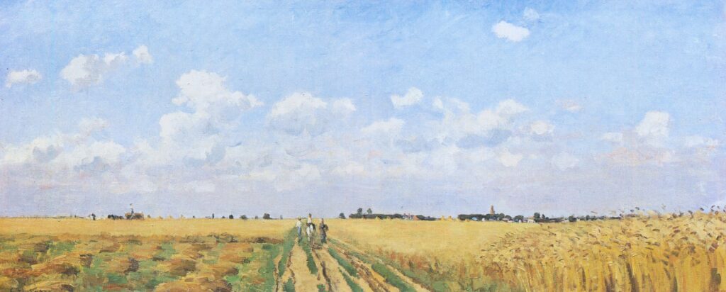 Camille Pissarro: CCP240, 1872ca, Sbl, L'été (Summer), 55x130, A2004/11/03 (iR10;iR6;iR15;R116,no137;R90I,p286) Bought by Arosa in 1872. Compare: 5IE-1880-137, Paysage d’été.