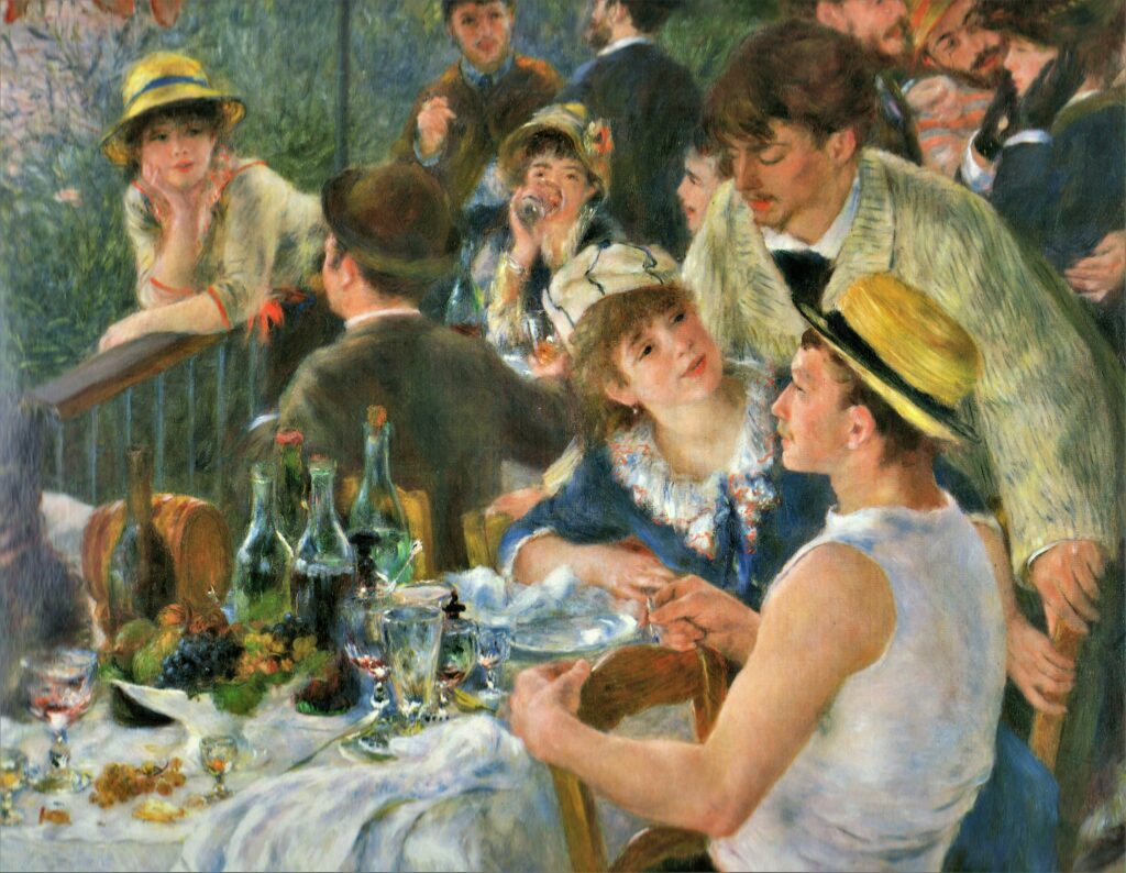 Auguste Renoir: 7IE-1882-140, un déjeuner à Bougival = 1880-81, CR379, Le déjeuner des canotiers (detail), 129x172, Philips Washington (iRx;R30,no468;R31,no52;M29)