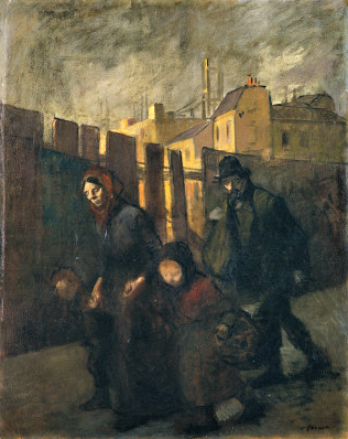 Jean-Louis Forain: 1902ca, La Palissade (The dispossessed; the stockade), 76x66, NGA Washington (iR6;R50,p112;M21)