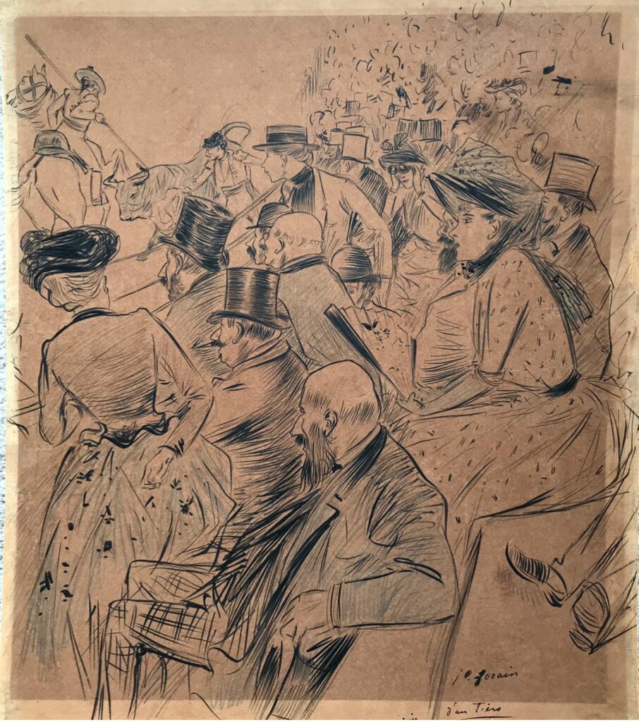 Jean-Louis Forain: 1xxx, La corrida (Bullfight), dr, 50x43, private Kyiv (aR22)