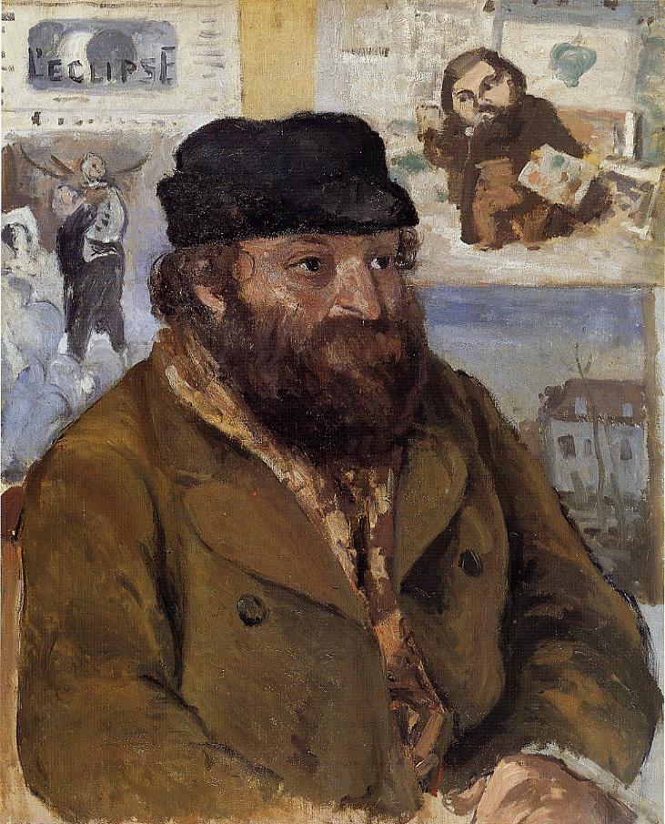 Camille Pissarro: CCP326, 1874ca, Portrait of Paul Cézanne, 73x60, NG London (iRx;R116,no326;M61) =MJ1914-43