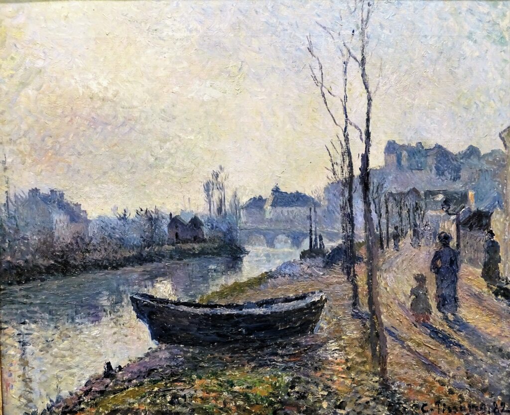 Camille Pissarro: CCP697, 1882, Quai du Pothuis, bright cloudy wheater, Pontoise, 46x61, MuMa Le Havre (HW18;R116,CCP697;M15)