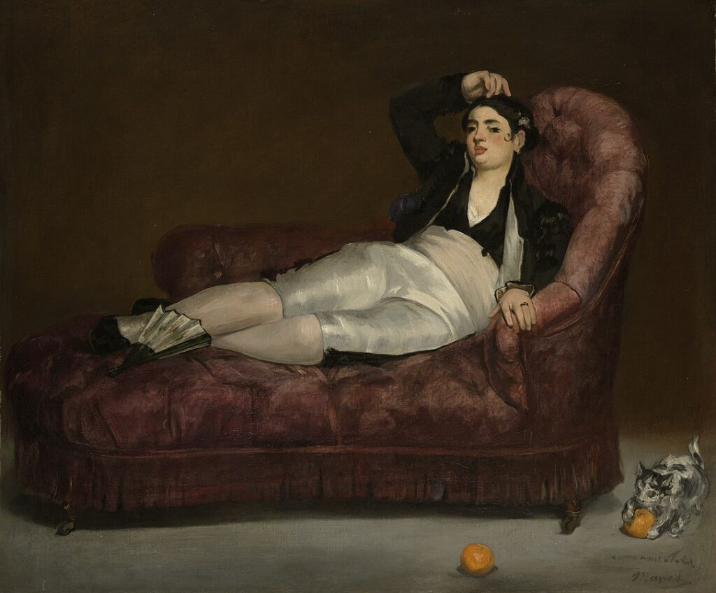 Edouard Manet (1832-83): 1862-63, RW59, Reclining Young Woman in Spanish Costume, 95x114, Yale New Haven (iR6;aR1;R71,no52;R213,no67;R120,no59;M33) =Martinet-1863-130; =ENBA-1884-20, Jeune femme couchée, en costume espagnol (appartient à M. Nadar)
