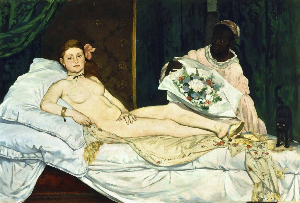 Edouard Manet (1832-83): S1865-1428, Olympia =1863, RW69, Olympia, 130x190, Orsay (iR10;iR6;iR8;iR1;R71,no61;R213,no85;R120,no69;M1) =ENBA-1884-23; =EU-C-1889-487