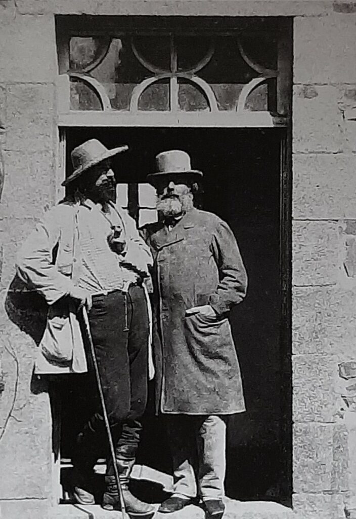 1866ca, Léopold Levert (right?) and Henri Rouart in Brittany, photo, private (R92,p129)
