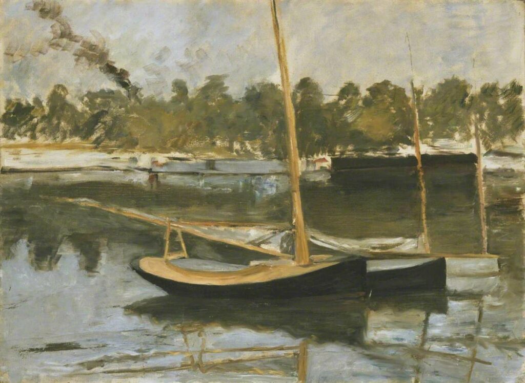 Édouard Manet (1832-83): 1874, RW222, Sailing boats at the banks of the Seine (study; View on Argenteuil), 59x81, NMW Cardiff (iR10;iR173;iR2;iR6;R262,no173;R71,no197B;R120,no222;M64)