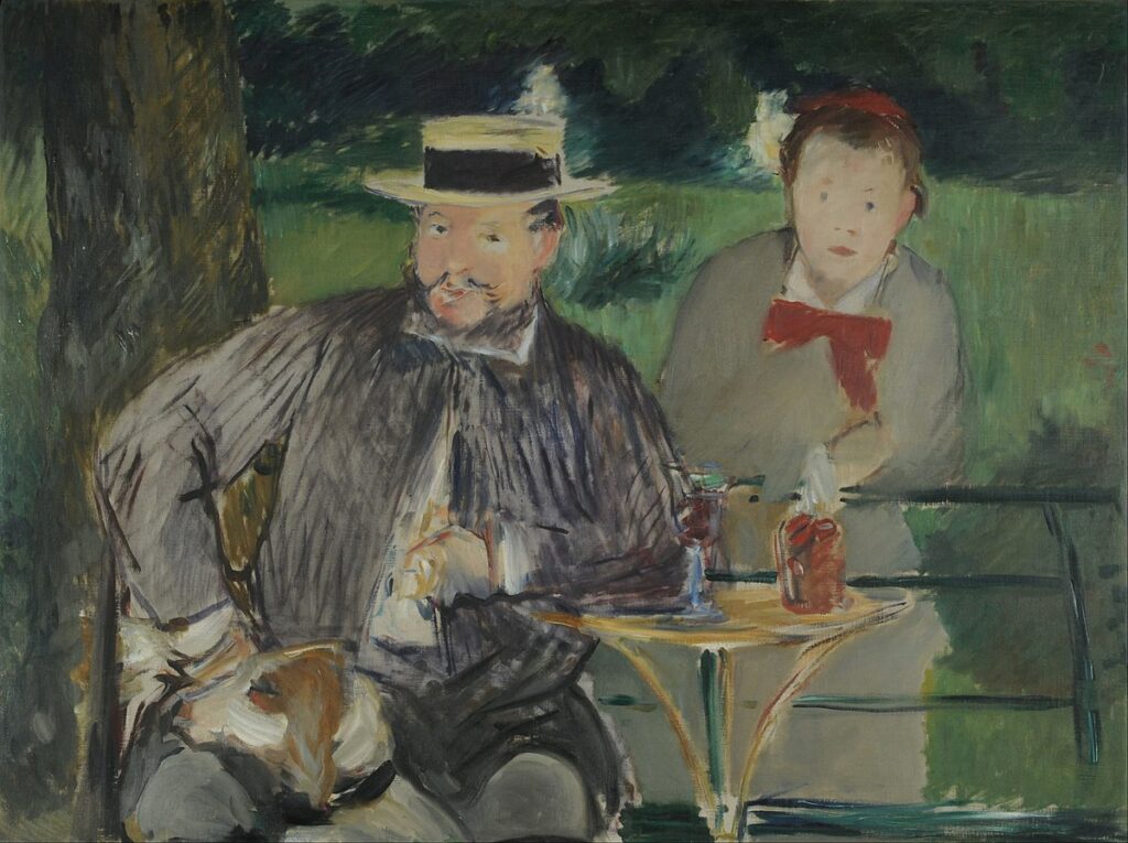 Édouard Manet (1832-83): 1876, RW246, Portrait d'Ernest Hoschedé et sa fille Marthe, 97x130, MNBA Buenos Aires (iR6;iR8;R213,no176;R120,no246;M114)