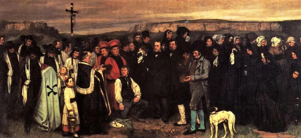 Gustave Courbet (1819-77): 1849-50, Tableau de figures humaines, historique d'un enterrement à Ornans, 315x668, Orsay (iRx;iR6;iR23;R63,p110;M1) =S1850/51-661; =EU-1855-R -> Pavillon du Réalisme, no.2; =1867-3