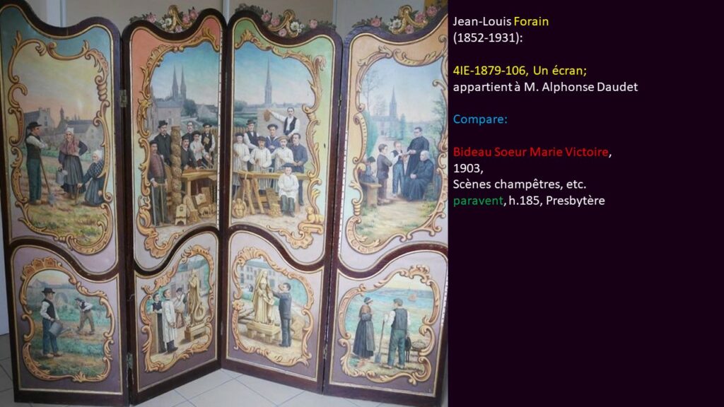 Jean-Louis Forain: 4IE-1879-106, Un écran; appartient à M. Alphonse Daudet. Compare: