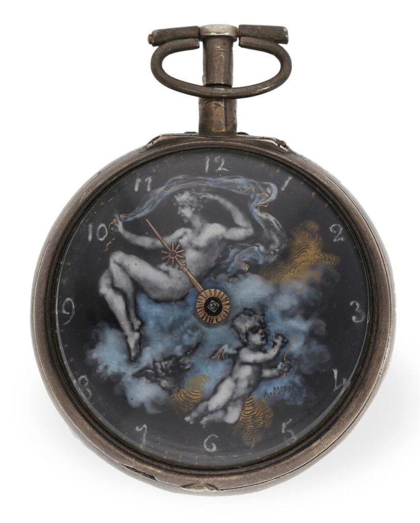 Alfred Meyer: 18xx, Pocketwatch, with enamel painting, after Johanes Van Ceule (1690ca), d49, A2023/11/11 (iR17)