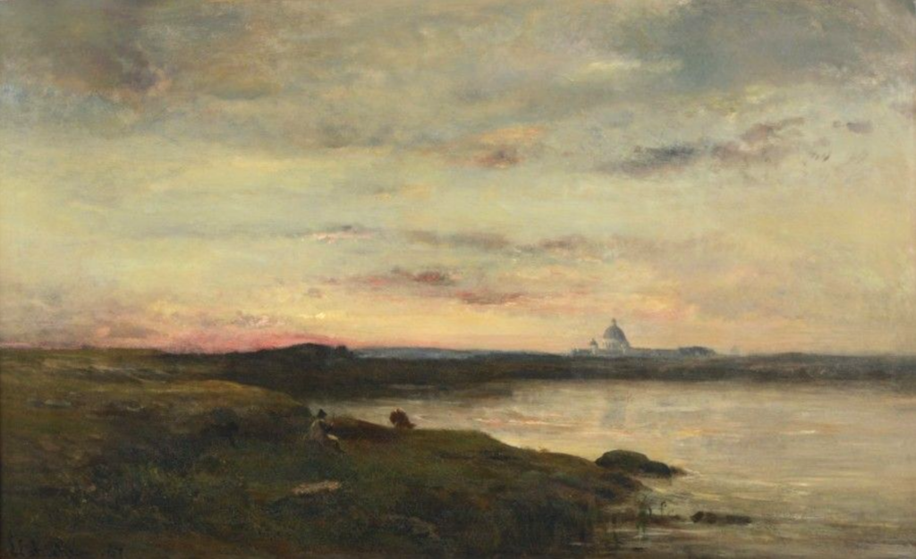 Louis Latouche: 1867, Sbl, Bord de mer (Berger dans la campagne romaine), 50x81, A2014/03/17 (iR449;iR10;iR13;iR17)