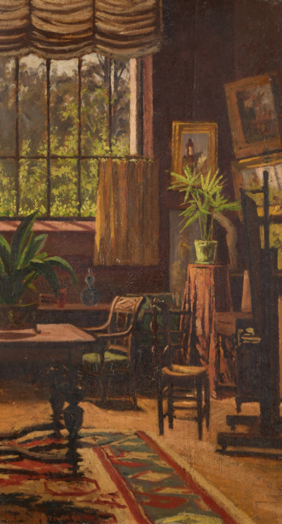 Émilien Mulot-Durivage: 18xx, Sbl, L'Atelier du peintre, ow, 55x31, A2024/06/21 (aR17;iR11)