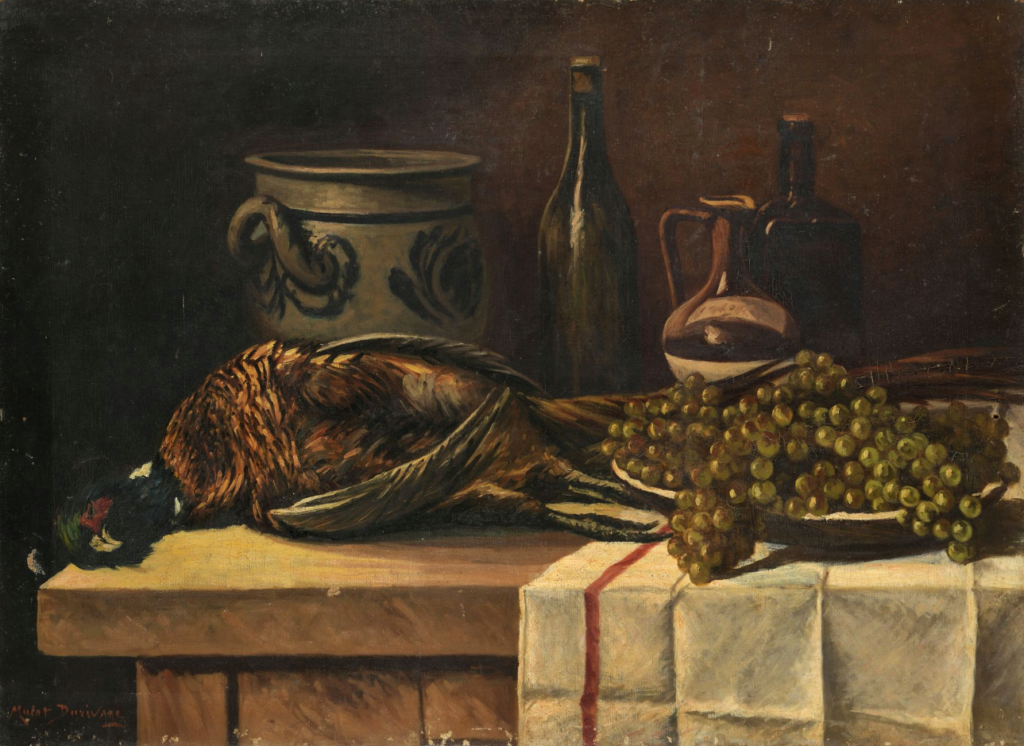 Émilien Mulot-Durivage: 18xx, Sbl, Still life with pheasant and grapes, 67x92, A2024/06/21 (aR17;iR11;iR10)