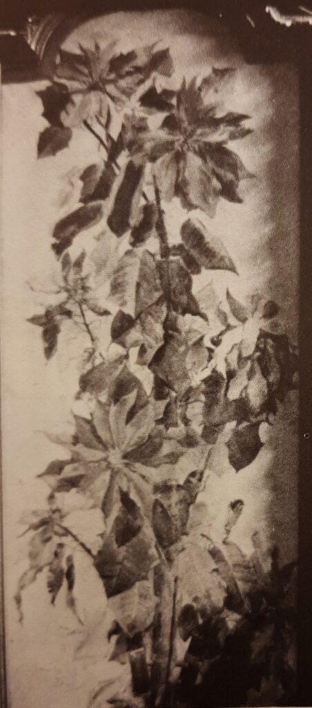 Zacharie Astruc: 1890s, Poinsettias (panel of flowers for a suite of six), wc (R420,fig.81;iR1) Compare: SdAF-1902-1699, Poinsettias dans un bambou; aquarelle;