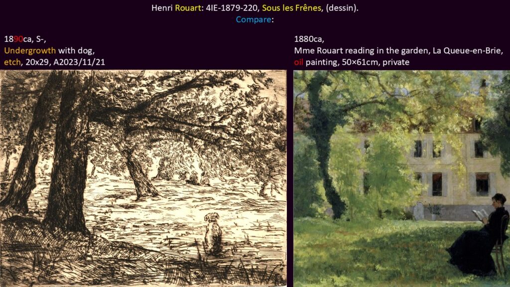Henri Rouart: 4IE-1879-220, Sous les Frênes, (dessin). Compare: