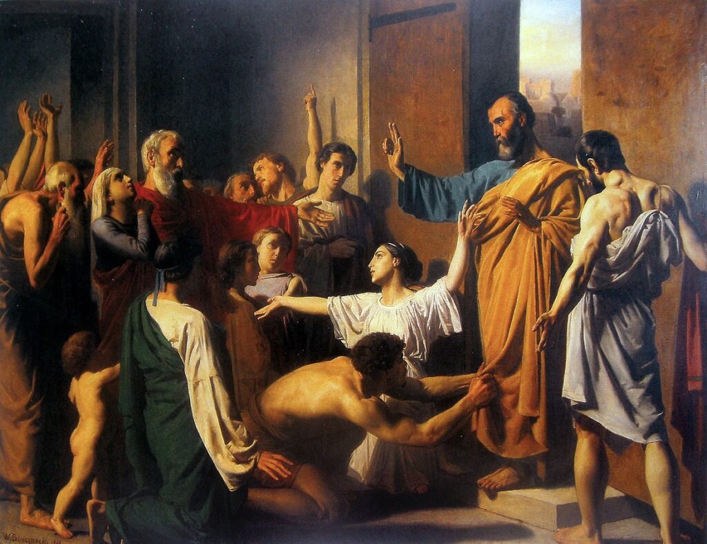 Bouguereau (1825-1905): 1848, Saint Peter, after his delivery from prison, 114x147, private (iR6) PdR-1848 concours