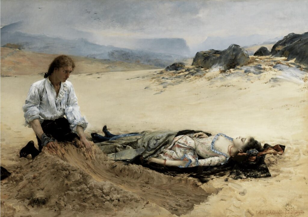 Dagnan-Bouveret (1852-1929): 1878ca, The Burial of Manon Lescaut, 70x99, A2020/10/20 (iR6;iR10;iR11;iR1) Repro of S1878-622, Manon Lescaut (3rd class medal)