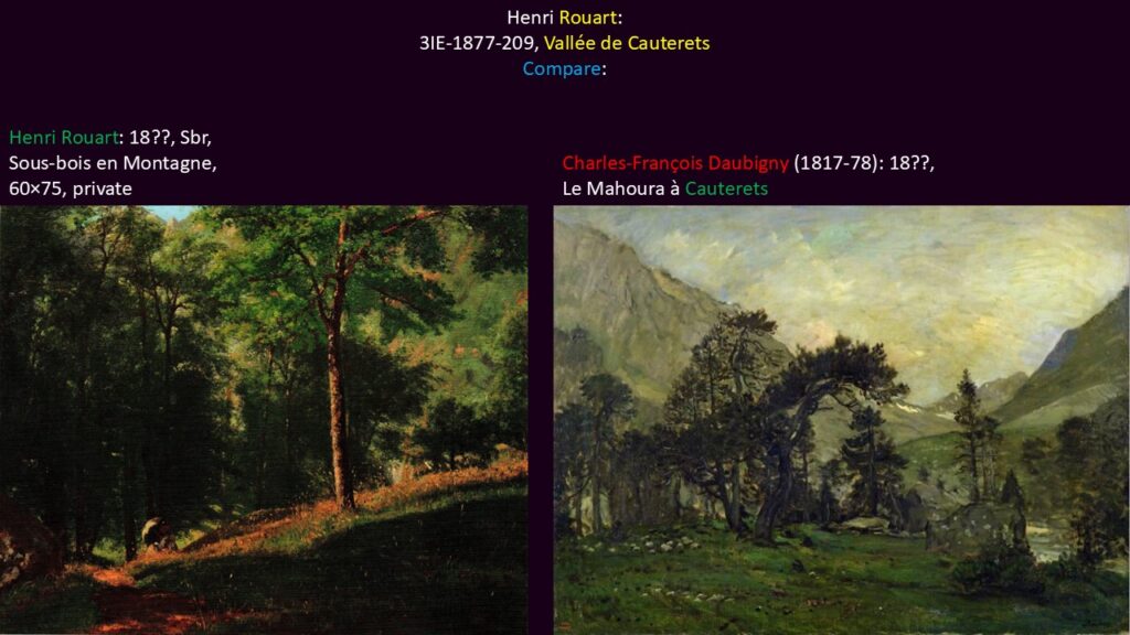 Henri Rouart: 3IE-1877-209, Vallée de Cauterets. Compare: