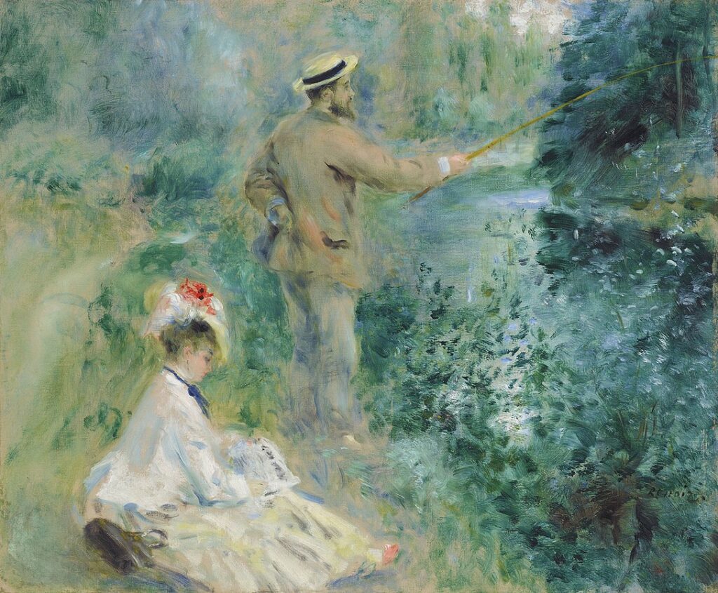 Auguste Renoir: 1874ca, Sbr, 1F143, The fisherman (Le pêcheur à la ligne), 54x65, A2019/05/13 (iR6;iR15;iR40;R30+R193,no143;R90,no138;R108,no103;R185,no263) =HD1875/03/24-48, Pêcheur à la ligne (54x65) -> Georges Charpentier (180fr); HD1907/04/11-22; Expo: BJ1900-18