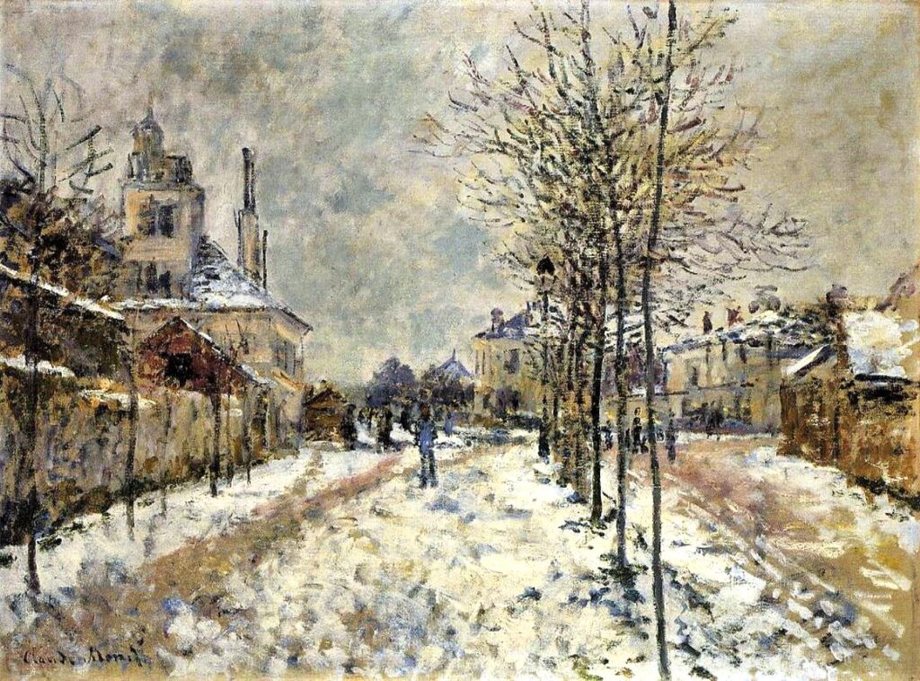 Claude Monet: 1875ca, CR359, Sbl, The Boulevard de Pontoise at Argenteuil, snow effect, 60x81, Km Basel (iR51;iR40;R22,no359;R88II,p452;M145) Provenance: =?? HD1875/03/24-11, La neige (Argenteuil; 60x81) -> Durand-Ruel (265fr); 1891ca-98? Durand-Ruel.