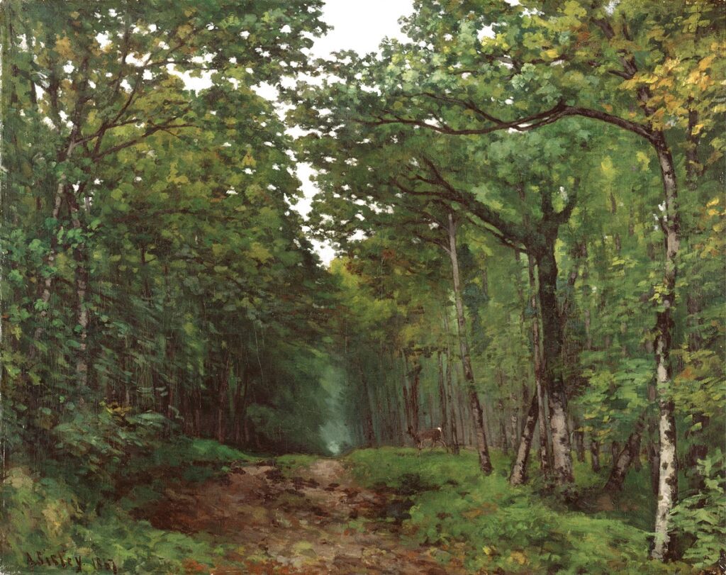 Alfred Sisley: S1868-2312, Avenue de châtaigniers, près la Celle-Saint-Cloud. Now: 1867, SDbl, CR9=CCPP11, Avenue of chestnut trees near La Celle-Saint-Cloud, 95x122, Southhampton CAG (iR10;M69;R166,no6;R129,no9;R396,no11)