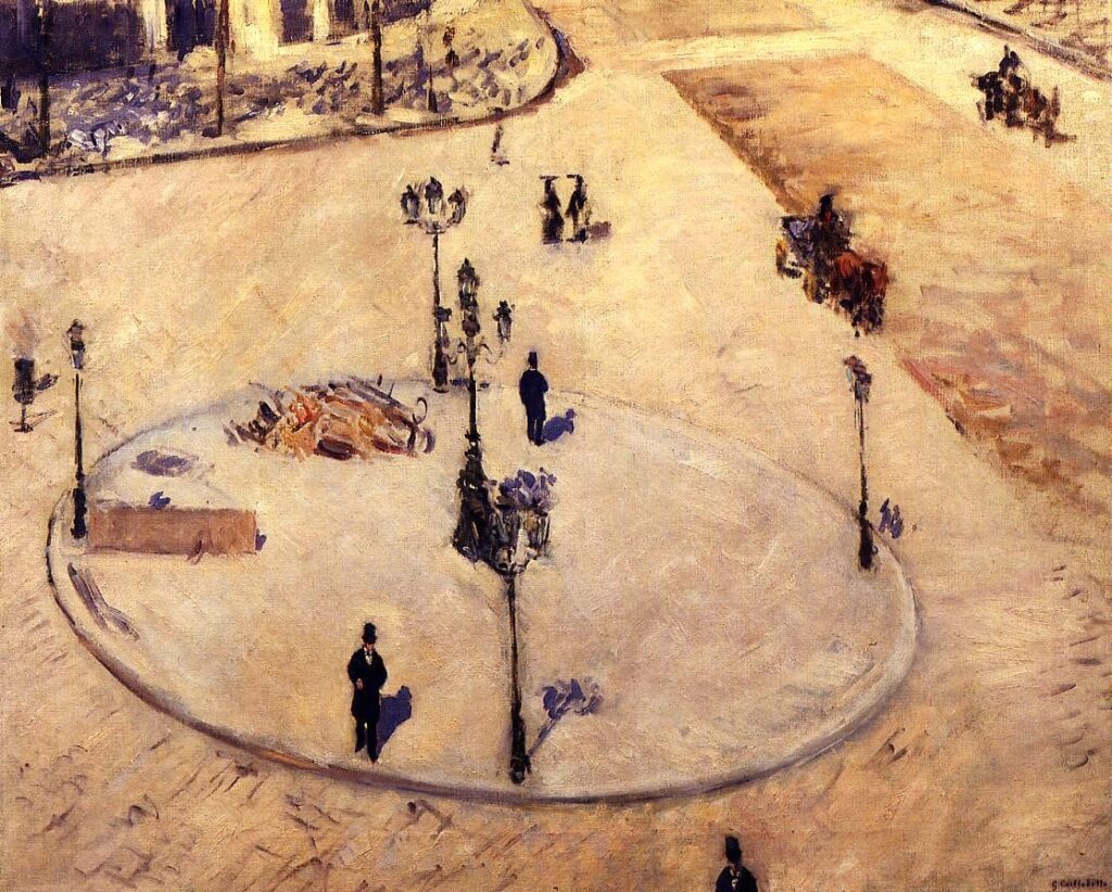 Gustave Caillebotte: 1880ca, Sbr, 1CR141=2CR153, Boulevard seen from above (Traffic island on Boulevard Haussmann), 81x101, private (iR2;R17,p127;R41,p103;R102,no153;R101,no141) Expo: DR1894-27.